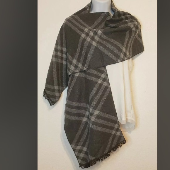 Cozy Wool Warm Tartan Checked Plaid Wrap Scarf - Picture 6 of 11